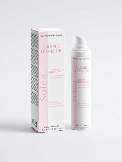 Crème hydratante visage soléa à l'acide hyaluronique, flacon 50 ml